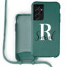 Coverzs Coverzs Silicone case met koord Samsung Galaxy S21 Ultra (Donkergroen) - Initial + Name Coverzs Coverzs Silicone case met koord Samsung Galaxy S21 Ultra (Donkergroen) - Initial + Name