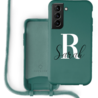 Coverzs Coverzs Silicone case met koord Samsung Galaxy S21 Plus (Donkergroen) - Initial + Name Coverzs Coverzs Silicone case met koord Samsung Galaxy S21 Plus (Donkergroen) - Initial + Name