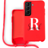 Coverzs Coverzs Silicone case met koord Samsung Galaxy S21 Plus (Rood) - Initial + Name Coverzs Coverzs Silicone case met koord Samsung Galaxy S21 Plus (Rood) - Initial + Name