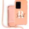 Coverzs Coverzs Silicone case met koord Samsung Galaxy S20 Ultra (Oranje) - Initial + Name Coverzs Coverzs Silicone case met koord Samsung Galaxy S20 Ultra (Oranje) - Initial + Name