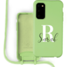 Coverzs Coverzs Silicone case met koord Samsung Galaxy S20 Plus (Lichtgroen) - Initial + Name Coverzs Coverzs Silicone case met koord Samsung Galaxy S20 Plus (Lichtgroen) - Initial + Name