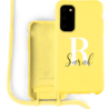 Coverzs Coverzs Silicone case met koord Samsung Galaxy S20 (Geel) - Initial + Name Coverzs Coverzs Silicone case met koord Samsung Galaxy S20 (Geel) - Initial + Name