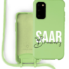 Coverzs Coverzs Silicone case met koord Samsung Galaxy S20 Plus (Lichtgroen) - Name + Name Coverzs Coverzs Silicone case met koord Samsung Galaxy S20 Plus (Lichtgroen) - Name + Name