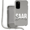 Coverzs Coverzs Silicone case met koord Samsung Galaxy S20 Plus (Grijs) - Name + Name Coverzs Coverzs Silicone case met koord Samsung Galaxy S20 Plus (Grijs) - Name + Name