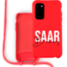 Coverzs Coverzs Silicone case met koord Samsung Galaxy S20 Plus (Rood) - Name + Name Coverzs Coverzs Silicone case met koord Samsung Galaxy S20 Plus (Rood) - Name + Name