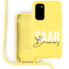 Coverzs Coverzs Silicone case met koord Samsung Galaxy S20 (Geel) - Name + Name Coverzs Coverzs Silicone case met koord Samsung Galaxy S20 (Geel) - Name + Name