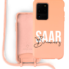 Coverzs Coverzs Silicone case met koord Samsung Galaxy S20 Ultra (Oranje) - Name + Name Coverzs Coverzs Silicone case met koord Samsung Galaxy S20 Ultra (Oranje) - Name + Name