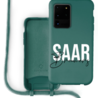 Coverzs Coverzs Silicone case met koord Samsung Galaxy S20 Ultra (Donkergroen) - Name + Name Coverzs Coverzs Silicone case met koord Samsung Galaxy S20 Ultra (Donkergroen) - Name + Name