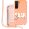 Coverzs Coverzs Silicone case met koord Samsung Galaxy S21 (Oranje) - Name + Name Coverzs Coverzs Silicone case met koord Samsung Galaxy S21 (Oranje) - Name + Name
