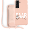 Coverzs Coverzs Silicone case met koord Samsung Galaxy S21 Plus (Roze) - Name + Name Coverzs Coverzs Silicone case met koord Samsung Galaxy S21 Plus (Roze) - Name + Name