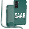 Coverzs Coverzs Silicone case met koord Samsung Galaxy S21 Plus (Donkergroen) - Name + Name Coverzs Coverzs Silicone case met koord Samsung Galaxy S21 Plus (Donkergroen) - Name + Name