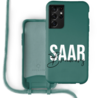 Coverzs Coverzs Silicone case met koord Samsung Galaxy S21 Ultra (Donkergroen) - Name + Name Coverzs Coverzs Silicone case met koord Samsung Galaxy S21 Ultra (Donkergroen) - Name + Name
