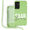 Coverzs Coverzs Silicone case met koord Samsung Galaxy S21 Ultra (Lichtgroen) - Name + Name Coverzs Coverzs Silicone case met koord Samsung Galaxy S21 Ultra (Lichtgroen) - Name + Name