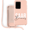 Coverzs Coverzs Silicone case met koord Samsung Galaxy S20 Ultra (Roze) - Name + Name Coverzs Coverzs Silicone case met koord Samsung Galaxy S20 Ultra (Roze) - Name + Name