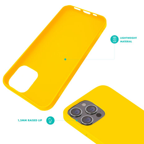 Ceezs Ceezs iPhone 13 Pro Max hoesje siliconen (Geel)