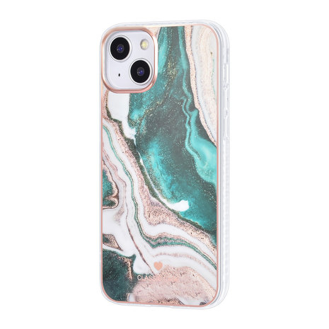 UNIQ Accessory UNIQ Classic Case iPhone 13 TPU Back Cover hoesje - Marble Green UNIQ Accessory UNIQ Classic Case iPhone 13 TPU Back Cover hoesje - Marble Green