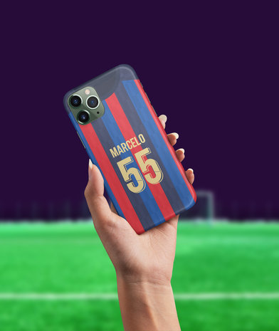 Doorlaatbaarheid huis Collega iPhone voetbal hoesje Barcelona - Phone-Factory