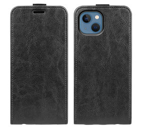 ShieldCase® iPhone 14 Flip case zwart leer ShieldCase® iPhone 14 Flip case zwart leer