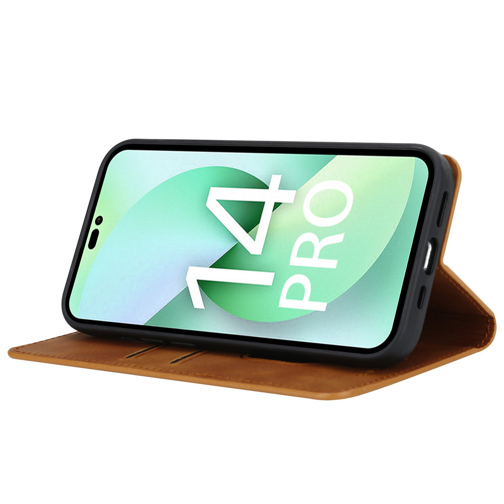 Coverzs Coverzs iPhone 14 Pro Luxe bookcase (bruin) Coverzs Coverzs iPhone 14 Pro Luxe bookcase (bruin)