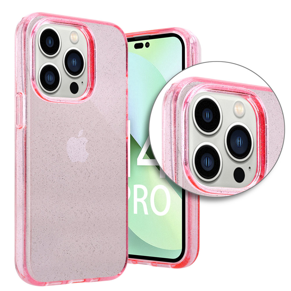 ShieldCase® ShieldCase iPhone 14 Pro TPU Glitter case (roze) ShieldCase® ShieldCase iPhone 14 Pro TPU Glitter case (roze)