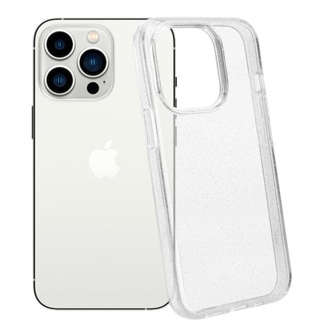Viva Gepensioneerde Kantine iPhone 14 Pro TPU Glitter case (transparant) - Phone-Factory