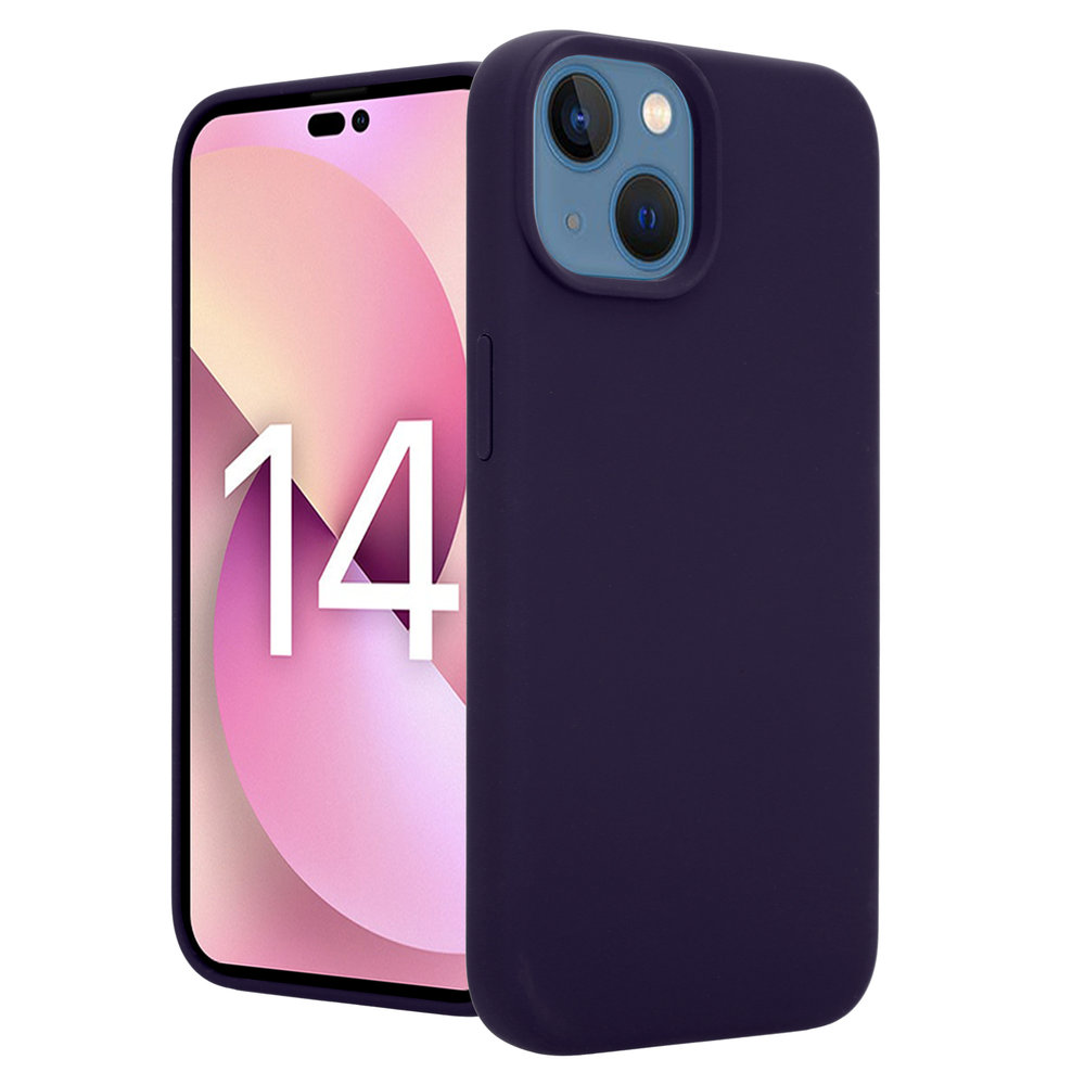 Coverzs Coverzs Luxe Liquid Silicone case iPhone 14 (navy blauw)