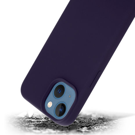 Coverzs Coverzs Luxe Liquid Silicone case iPhone 14 (navy blauw)