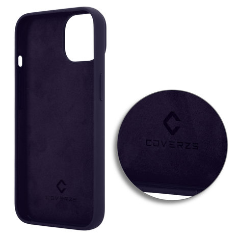Coverzs Coverzs Luxe Liquid Silicone case iPhone 14 (navy blauw)