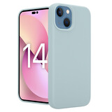 Coverzs Luxe Liquid Silicone case iPhone 14 (grijsblauw)