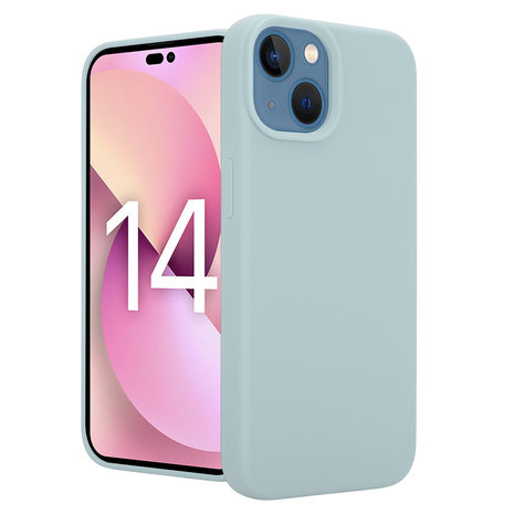 Coverzs Coverzs Luxe Liquid Silicone case iPhone 14 (grijsblauw)