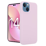 Coverzs Luxe Liquid Silicone case iPhone 14 (roze)