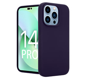 Coverzs Luxe Liquid Silicone case iPhone 14 Pro (navy blauw)