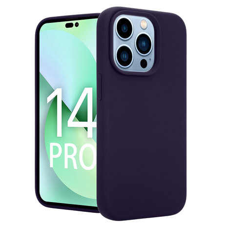 Coverzs Coverzs Luxe Liquid Silicone case iPhone 14 Pro (navy blauw)