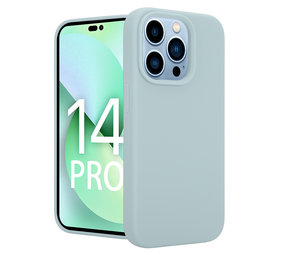 Coverzs Luxe Liquid Silicone case iPhone 14 Pro (grijsblauw)