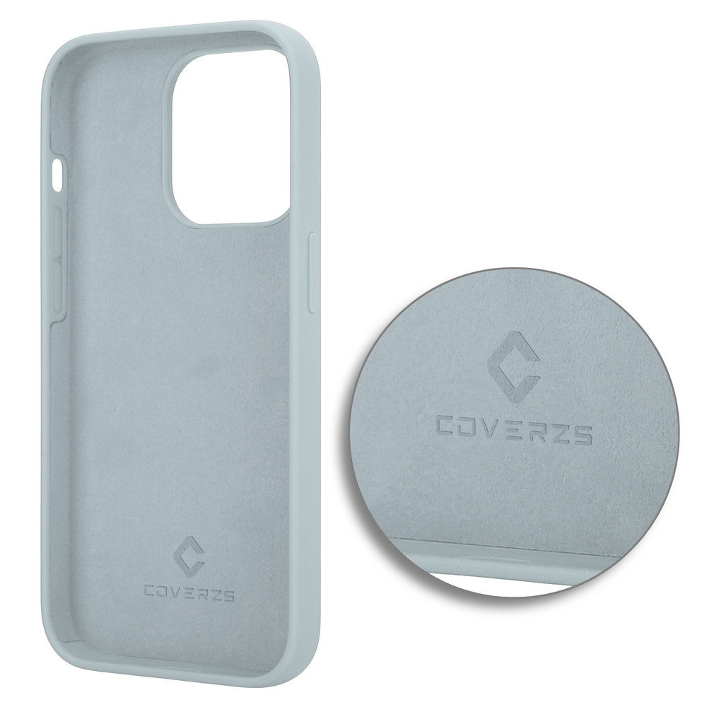 Coverzs Coverzs Luxe Liquid Silicone case iPhone 14 Pro (grijsblauw)