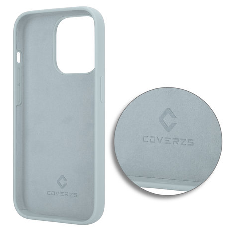 Coverzs Coverzs Luxe Liquid Silicone case iPhone 14 Pro (grijsblauw)