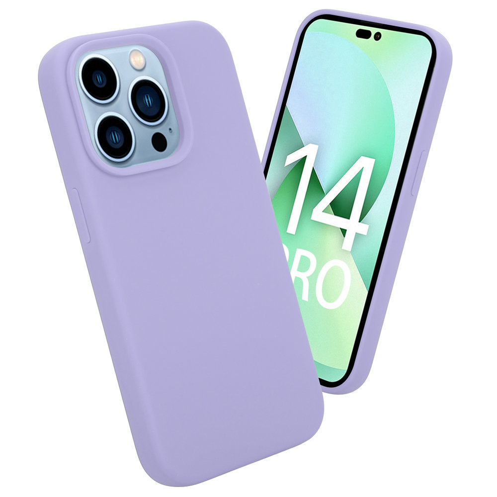 Coverzs Coverzs Luxe Liquid Silicone case iPhone 14 Pro (paars)