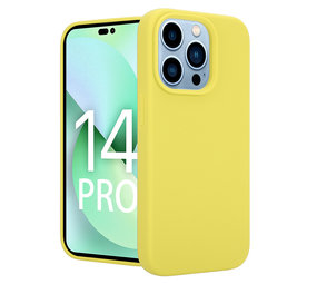 Coverzs Luxe Liquid Silicone case iPhone 14 Pro (geel)