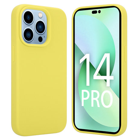 Coverzs Coverzs Luxe Liquid Silicone case iPhone 14 Pro (geel)