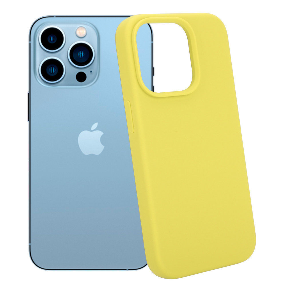 Coverzs Coverzs Luxe Liquid Silicone case iPhone 14 Pro (geel)