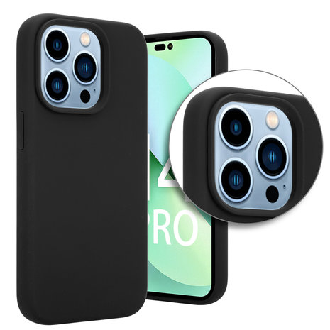 Coverzs Coverzs Luxe Liquid Silicone case iPhone 14 Pro (zwart)