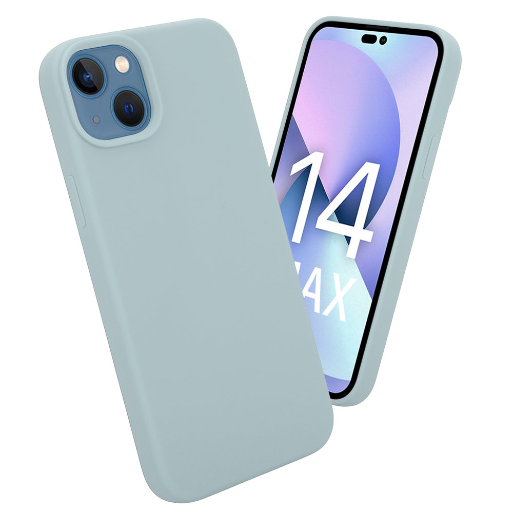 Coverzs Coverzs Luxe Liquid Silicone case iPhone 14 Plus (grijsblauw)