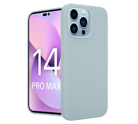 Coverzs Luxe Liquid Silicone case iPhone 14 Pro Max (grijsblauw)