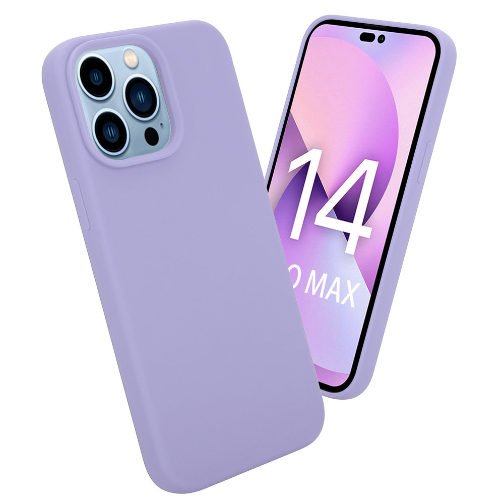 Coverzs Coverzs Luxe Liquid Silicone case iPhone 14 Pro Max (paars)