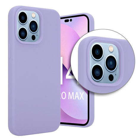 Coverzs Coverzs Luxe Liquid Silicone case iPhone 14 Pro Max (paars)