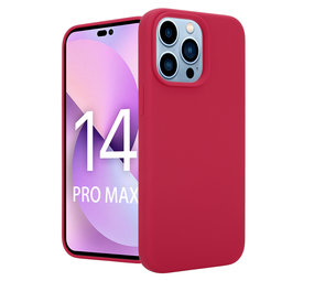 Coverzs Luxe Liquid Silicone case iPhone 14 Pro Max (rood)
