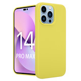 Coverzs Luxe Liquid Silicone case iPhone 14 Pro Max (geel)
