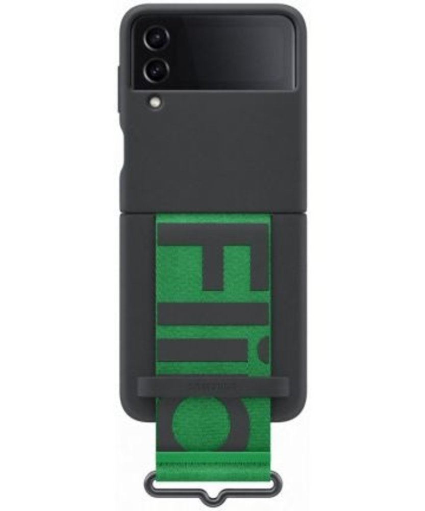 Samsung Samsung Galaxy Z Flip 4 silicone cover met strap (zwart)