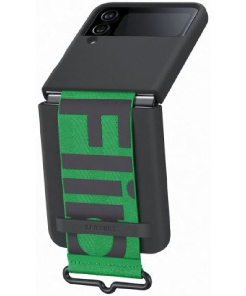 Samsung Samsung Galaxy Z Flip 4 silicone cover met strap (zwart)