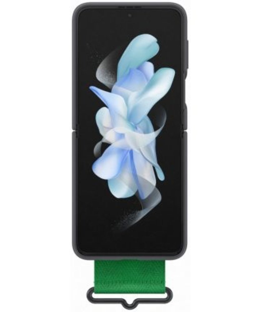 Samsung Samsung Galaxy Z Flip 4 silicone cover met strap (zwart)